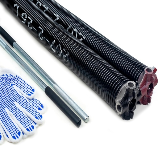 [BRSRAED6B4CAKHI7] Pair of 2" Garage Door Torsion Springs with Non-Slip Winding Bar&Gloves,High Quality Coated Torsion Springs,for Replacement & Installation,MIN of 100,000 Cycles(0.207x2''x20'') (MMG209-20725)