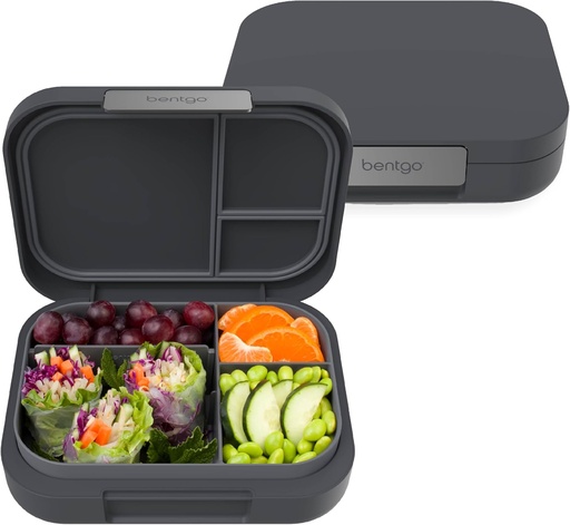 [BRSWYAD7AACBOYDF] Bentgo Modern - Adult & Teen Bento Lunch Box; 3-4 Compartments, Leak-Resistant, 5.5 Cup Capacity/44 fl oz, Improved Locking Clips, Reusable, BPA-Free, Dishwasher/Microwave Safe Tray (Dark Gray)