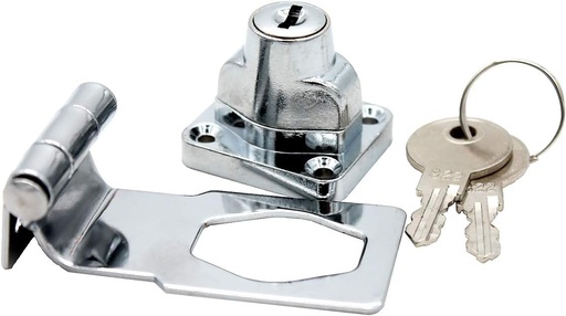 [BRSWGGQPOJYWCH33] Zinc Alloy 90 Degrees Keyed Hasp Lock Twist Knob Keyed Lock Hasp for Doors Cabinet