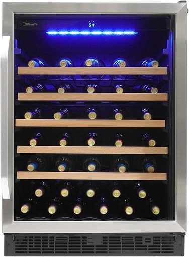[BRSWYZYEOZYBMC35] Danby Silhouette SWC057D1BSS Built In Wine Cooler, Under Counter Wine Chiller In Stainless Steel Look - For Kitchen, Home Bar