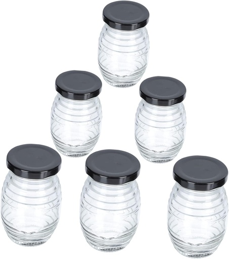 [BRSROBAZAUCAOHQ4] Zerodeko 6pcs Glass Condiment Dispensers Leak Lids Honey and Jam Bottles for Kitchen Use and Easy Pouring