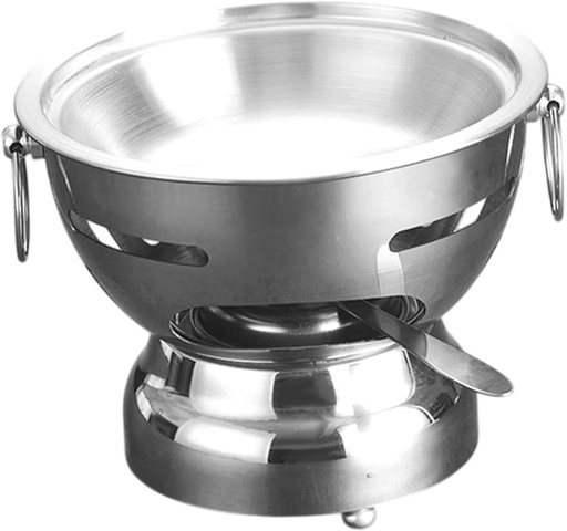 [BRSRAAYFCQMQI3DZ] Shabu Hot Pot Alcohol Hot Pot Single Person Hotpot Stockpot Ramen Pot for Family Gathering Dorm Camping Parties Home Use, Argent