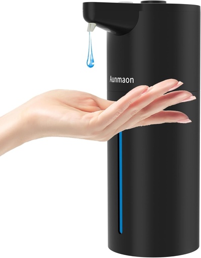 [BRSRAHD5C4GQMAD3] Aunmaon Automatic Soap Dispenser Touchless, Hands-Free, Multi Adjustable Volume, Long Battery Life, Compatible with Thick & Thin Dish/Hand Soap for Bathroom and Kitchen, Easy for Toddlers, Black