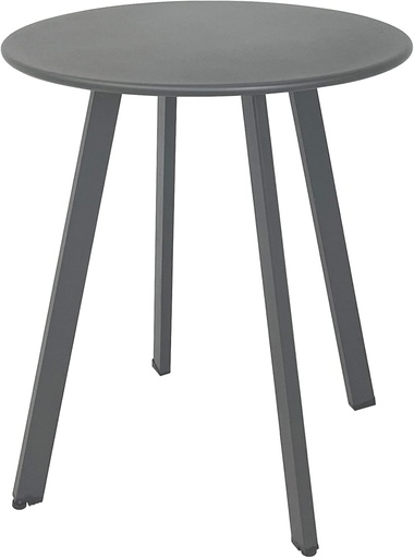 [BRSRMHD2CIDRECY4] Outdoor Side Table, Weather Resistant Patio Small Outdoor Indoor Round Metal Steel Small Side Table, Waterproof End Table for Garden Balcony Yard, Grey