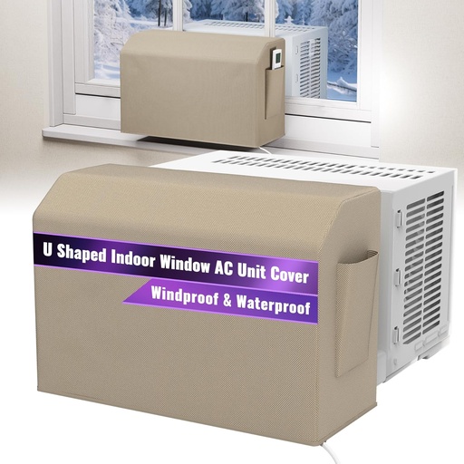 [BRSREGTYDMMGA2DH] Mxclimate Indoor Air Conditioner Cover Compatible with Midea U-Shaped Window AC Unit, Universal for 8000/10,000/12,000 BTU,Heavy Duty 600D Waterproof Window AC Outdoor Covers with Storage Bag