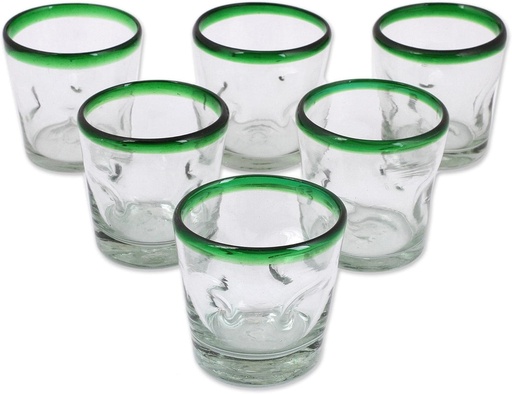 [BRSWIZT4BICRS3T6] NOVICA 15788 Blown glass, 3.5" H x 3.5", green clear