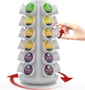 CSH Kcup Coffee Pods Holder, Spins 360-Degrees Carousel, K Cup Organizer, Compatible with 36 K-Cups, Home Kitchen or Office Counter (Light Gray).