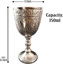Wine Goblet Vintage Chalice Roman King Arthur Wine Cup Renaissance Medieval Drinking Goblet Unique Gift (150 ml) (Pewter Antique)