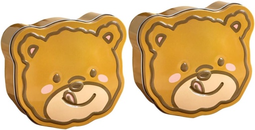 [BRSRABATOB6GK33U] 2pcs Cartoon Bear Shape Cookie Jar Tinplate Candy Holder for Gifts Party Favors Versatile Storage for Sweets Cookies Chocolates