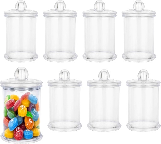 [BRSWYAITOR7B43DK] Hammont Cookie Jar Shaped Acrylic Candy Boxes - 8 Pack - 1.96"x3.14" - Perfect for Weddings, Birthdays, Party Favors and Gifts | Designer Cute Clear Lucite Plastic Treat Containers