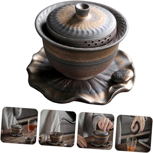 [BRSREYAQDJ7WYGQ7] ABOOFAN 1pc Lotus Ceramic Teapot Retro Tea Set Tea Cup for Office Practical Ware