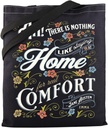 MBMSO Literary Gift for Classic Novel Lover Jane Austen Tote Bag for Fans There is Nothing Like Staying Home for Real Comfort