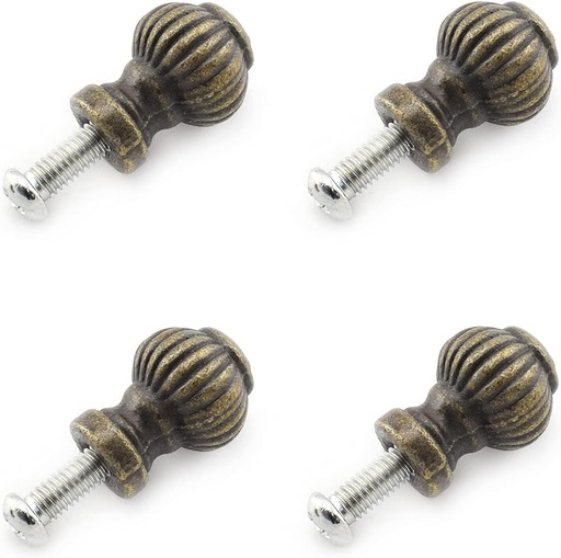 [BRSWYCABCQDQYELX] SDTC Tech 4-Pack Antique Lantern Pull Handle Mini Bronze Old Fashioned Drawer Knobs with Screws for Cabinet/Dresser/Cupboard/Jewelry Box/Gift Box - 14 x 19 mm