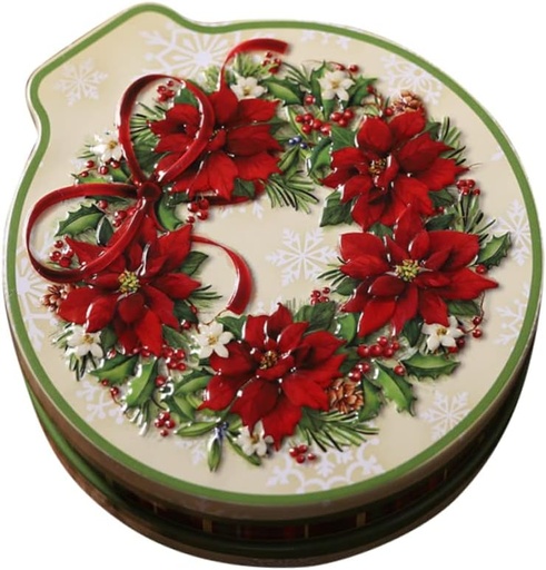 [BRSRO2YTC54AACAV] Vaguelly Christmas Container with Lid Decorative Boxes Round Candy Containers Holiday Treats Tins Christmas Nesting Boxes Xmas Candy Jar