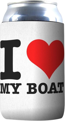 [BRSRMCQYCICRYH36] 1 Pack - I "Heart" Love My Boat Drink Cooler Sleeve