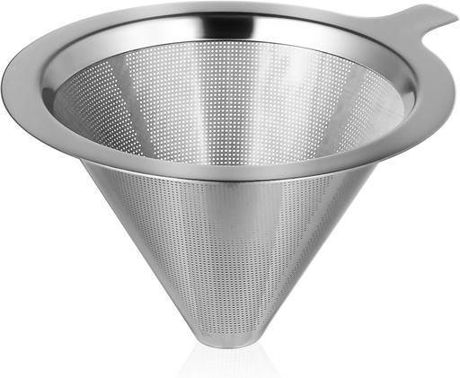 [BRSRAFL4DMGREA3K] Zerodeko Stainless Steel Coffee Filter Metal Drip Filter Reusable Fine Mesh Coffee Strainer for Smooth Brewing Fits Most Makers 4.72 X 3.93 Inches