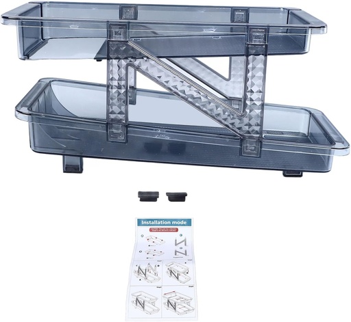 [BRSROCY5AAGRG33V] Soda Can Organizer, 2 Tier Water Bottle Organizer Fridge Drink Organizer Adjustable Rolling Dispenser Automatic Drink Dispenser