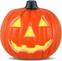 MAELSTROM Halloween Pumpkin Lights Jack O Lanterns Vintage Halloween Decorations Classic Plastic Pumpkin Statue Light Up Table Decor for Home Office Haunt House Party Decorations (A)