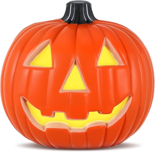 [BRSROFQZDJ6WYCDL] MAELSTROM Halloween Pumpkin Lights Jack O Lanterns Vintage Halloween Decorations Classic Plastic Pumpkin Statue Light Up Table Decor for Home Office Haunt House Party Decorations (A)