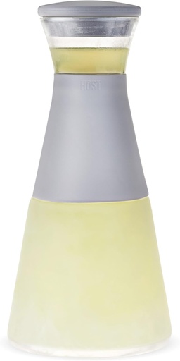 [BRSRAFD2OIDWCH3J] HOST Glass FREEZE Carafe Drink Containers for Fridge, Glass Juice Bottles with Lids, Glass Water Pitcher with Cooling Gel 27oz Gray Set of 1