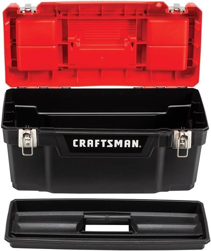 [BRSW2ELRDIOQGHQY] CRAFTSMAN Tool Box, Lockable 20-inch with Removable Tray and Small Parts Storage (CMST20901)