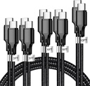 USB C to USB C Charger Cable, 5 Pack [3/3/6/6/10ft] Type C Fast Charging Cord High Data & Transfer Wire Compatible for iPhone 17/16/15 Plus/Pro Max iPad Pro Air Ps5 Controller Samsung Galaxy(Black)