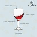 Vikko Stemmed Wine Glasses - Set of 12, 8.75 Ounce, Thick and Durable, Clear
