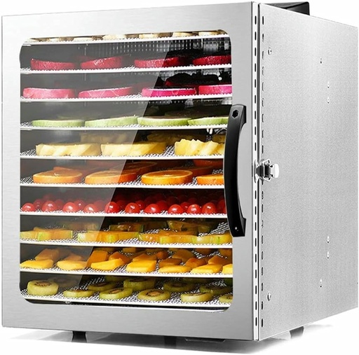 [BRSRE2YZOENBOEYV] 10 -Trays Food Dehydrator, Stainless Steel Dehydration Dryer, Fruit, Vegetable, Herbs And Meat Drying Machine