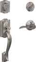 Schlage F60 V CAM 619 ACC Camelot Front Entry Handleset with Accent Lever, Deadbolt Keyed 1 Side, Satin Nickel