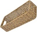 Woven Desktop Storage Basket Multifunctional Cutlery Organizer for Spice Jars Snacks and Sundries Kitchen Basket with Sturdy Weaving Design in Dark