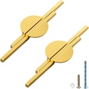 4 Pack Half Moon Cabinet Pulls Gold Drawer Pulls, 9" Length Semicircle Kitchen Cabinet Handles Brushed Brass Cabinet Pulls for Dresser Hardware 6.3 inch (160mm) Hole Center