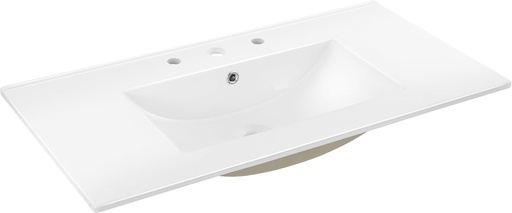 [BRSROAD7C4BBOAL5] JONATHAN Y SNK1003A Ancillary 3-Hole 36 in. W x 18.25 in. D Classic Contemporary Rectangular Ceramic Single Sink Basin Vanity Top, White