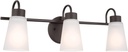 Kichler Erma 3-Light Bathroom Vanity Light Fixture with Clear Satin Etched Glass, Updated Traditional Wall Light in Olde Bronze®, (23" x 8.5")