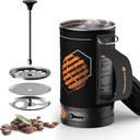 Electric French Press Coffee Maker, 120V Boil Water & Press Coffee 2-in-1, Portable Design for Travel, Camping, 6 Minute Brew Ready