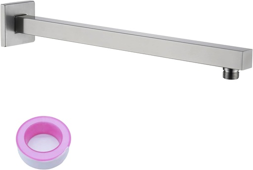[BRSROGI2CUJQO23P] Shower Arm Extender Shower Head Extension Arm With Flange【SUS304 Stainless Steel】Rain Shower Head Extension Replacement 16 Inches Wall Mount Square Brushed Nickel, SA1-BN