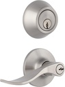 Miseno MLK2011 Torry Wave Single Cylinder Keyed Entry Door Lever Set with Deadbolt - Satin Nickel