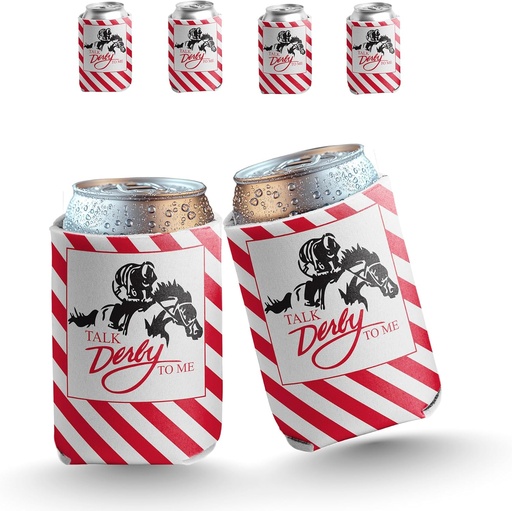 [BRSWIBYABMGQMGDM] VictoryStore Derby Can Cooler (6 Pack) - Black, White, Red - 12 oz - Foam - Beverage Insulator