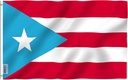 Anley Fly Breeze 3x5 Foot Light Blue Puerto Rico Flag - Vivid Color and Fade proof - Canvas Header and Double Stitched - Puerto Rican PR National Flags Polyester with Brass Grommets 3 X 5 Ft