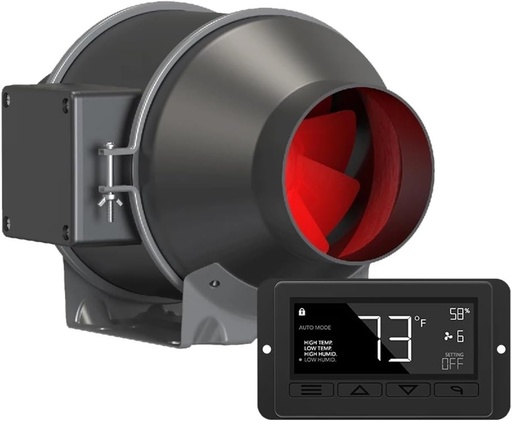 [BRSREGQBBAAWKH3B] 4/6/8inch Exhaust Fan Ventilation Fan Inline Duct Fan EC Fresh Air Fan with Speed Control Suitable for Homes(KC100 Controller)