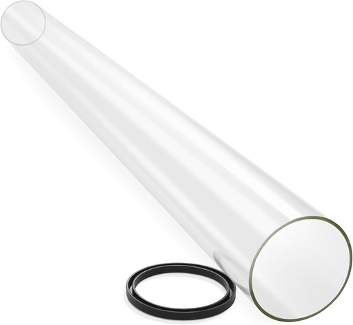 [BRSRACQFDEPAM3TZ] Patio Heater Glass Tube Replacement, Model BFH 49.5 x 4.72 Patio Heater Replacement Parts with Ring, Outdoor Heater Replacement Parts for 4-Sided Pyramid Heater, Glass Tube Patio Heater for Model BFH