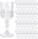 48 Pack Transparent Plastic Wine Glasses, Vintage Plastic Goblets for Parties, Drinking Glasses Unbreakable Glassware Crystal Water Goblets Reusable Drinkware for Wedding Reception Grand Event Party