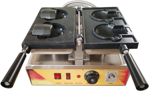 [BRSREBT6BYNRUGTH] Bear Shaped Waffle Maker Machine Cartoon Bear Waffle Making Machine Commercial Single Head Ice Cream Cone Maker Non-Stick Stainless Steel Temperature Control