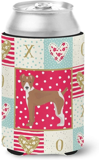 [BRSWYZTROQIQ4CTU] Caroline's Treasures CK5887CC Rat Terrier Love Can or Bottle Hugger, Red Cooler Washable Drink Sleeve Collapsible Beverage Insulated Holder, Can Hugger, Multicolor