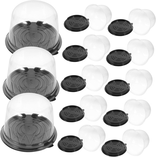 [BRSREZA7CUCQG3TG] Garneck Mini Cake Containers with Tight Seal Lids - 50pcs Clear Plastic Cake Boxes for Storage and Takeout - for Bakery and Party Use 3 Inches