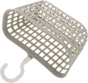 Rotatable Hook Plastic Hanging Storage Basket Kitchen Bathroom Organizer for Sponges Soap and Brushes Grey Wall Mounted for Space Saving Storage