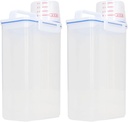 2PCS Cereal Containers Storage, 2.5L Rice Beans Grains Small Dry Food Plastic Cereal Dispenser Bin with Pour Spout for Home Restaurant