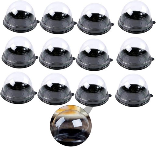 [BRSRAGARDIHQ2F3H] 200pcs Treat Box Plastic Round Moon Cake Box Lid Multifunctional Cake Carrier for Bakery