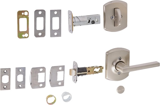 [BRSWIBA4O54WEHYZ] Schlage Lock Company F59LAT619GRW Latitude Lever Single Cylinder Interior Pack with Decorative, Satin Nickel (Interior Half Only)
