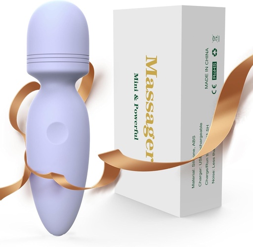 [BRSREHT6AEIWOHQZ] Mini Manual Back Massagers,Gifts for Women Small Cordless Handheld Massager with 10 Modes, Personal Handheld Massager for Neck Shoulder Back Body（Gray Purple）