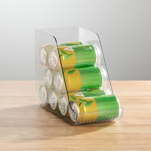 [BRSWKYTYOUCGI3L4] mDesign Plastic Kitchen Storage Organizer Bins for Pantry, Fridge, or Freezer Organization - Cabinet Organizer Holder for Canned Food, Soup Can, Soda or Water Bottle, Ligne Collection, Clear
